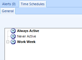 Default Time Schedules